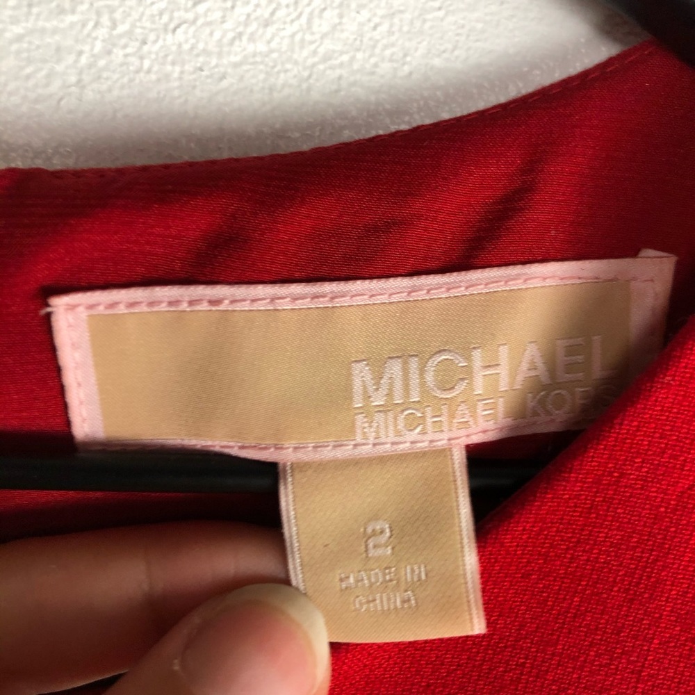 Michael Kors red Peplum Dress 2 - Picture 3 of 4